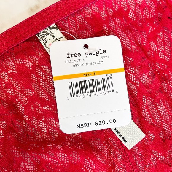 Set of 2! Free People Tameeka Undie Panties in Berry Electric Size Small, NEW - Picture 3 of 9